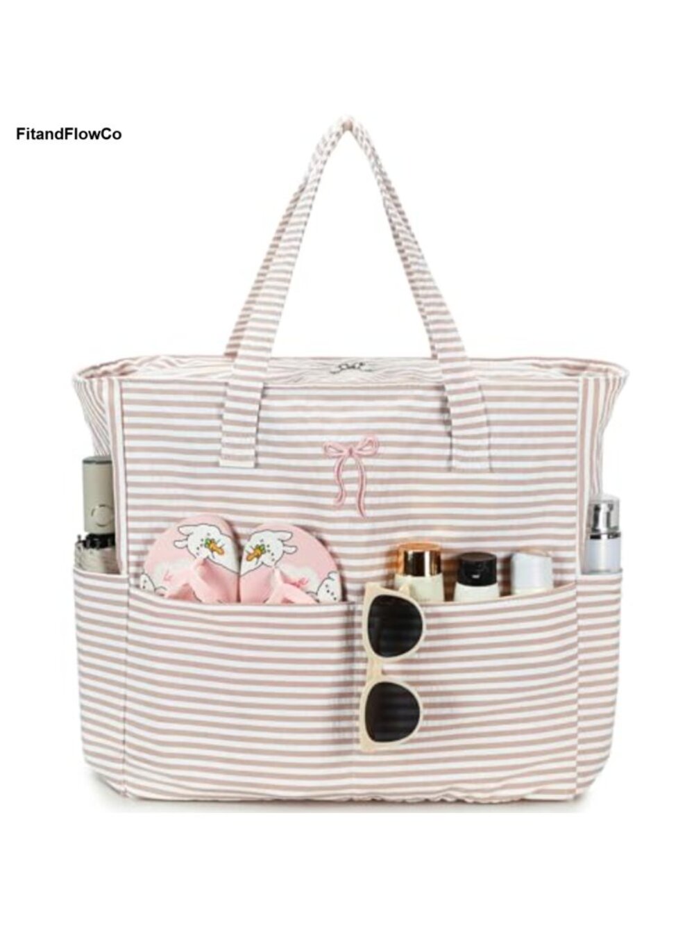 Large Waterproof Beach Tote Bag Wet Compartment Pool Travel Gym